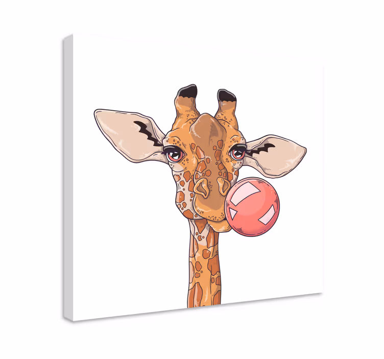 Cornice quadro con animali e insetti giraffe con bolla - TenStickers