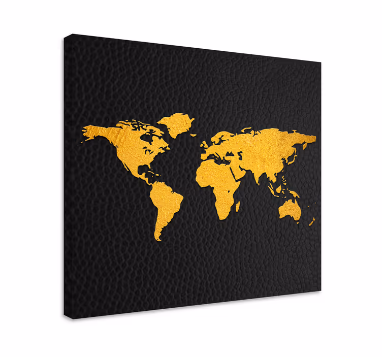 Dipinto mappamondo effetto nero e dorato - TenStickers