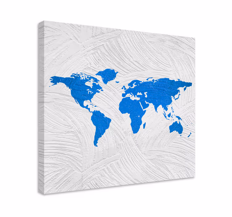 Dipinto mappamondo contorno della mappa del mondo - TenStickers