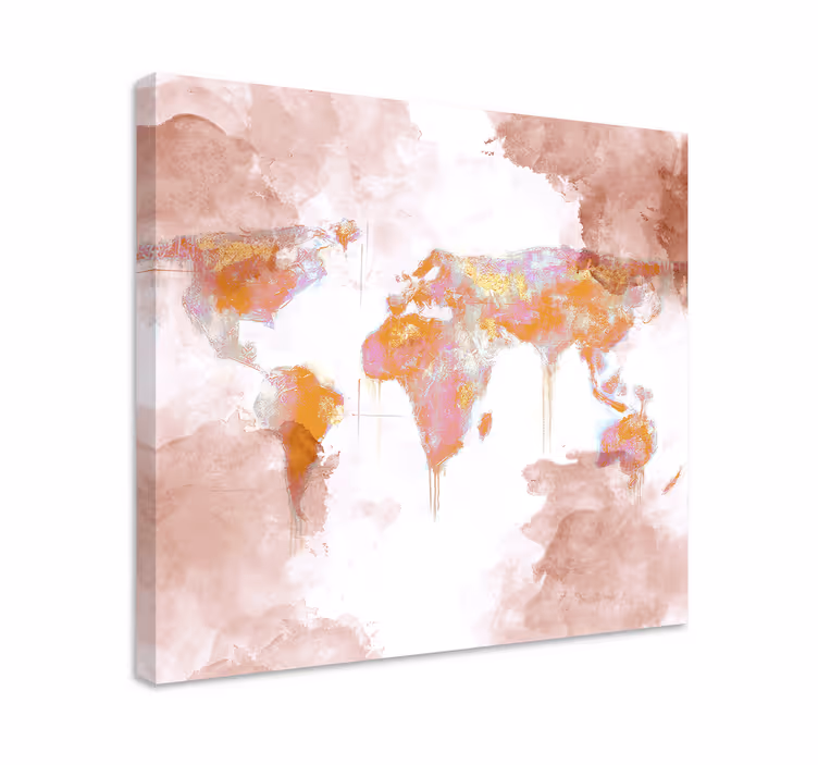 Dipinto mappamondo mappa del mondo artistica - TenStickers