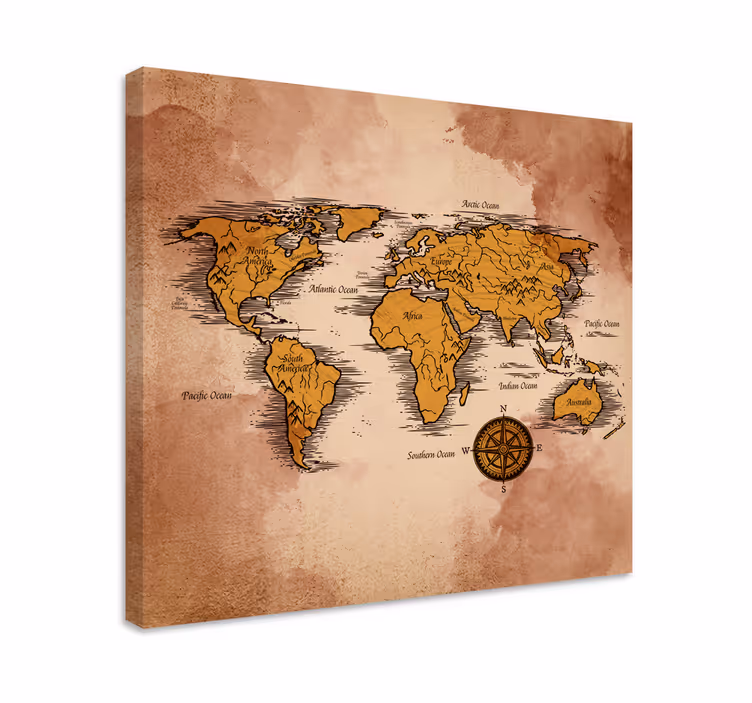 Quadro mappamondo effetto retrò - TenStickers