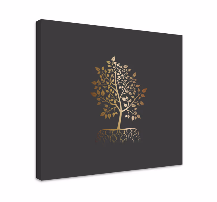 Dipinto alberi albero con foglie dorate - TenStickers