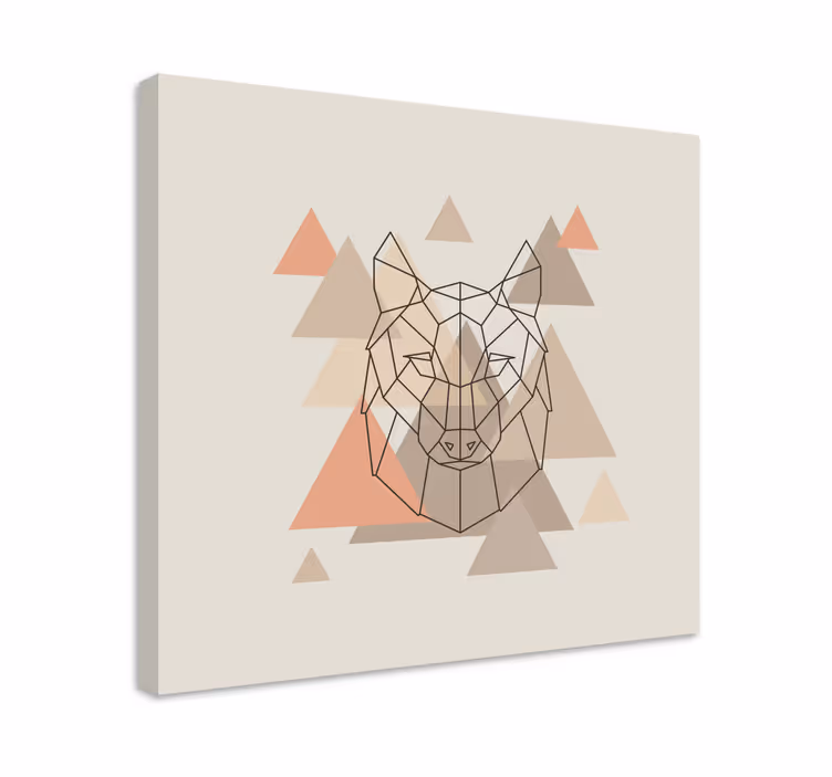 Dipinto di persona testa di lupo geometrica - TenStickers