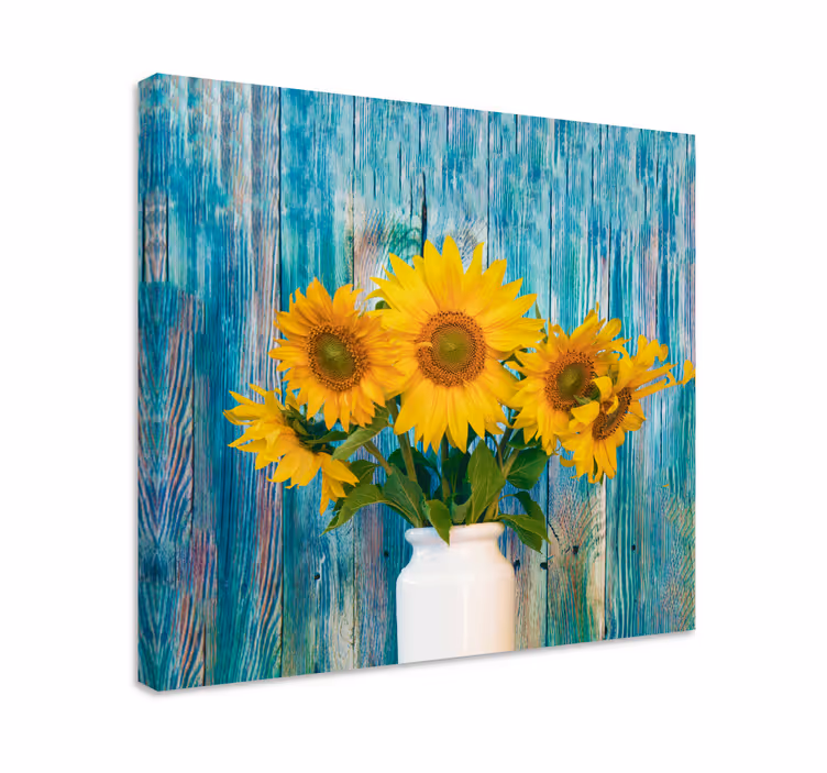 Dipinto con fiori e piante esposizione di girasoli - TenStickers