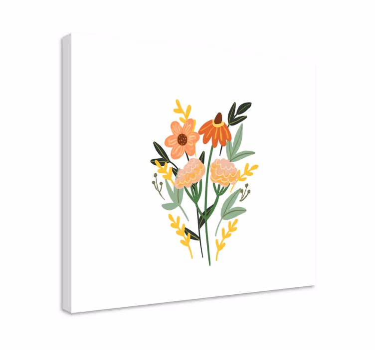 Dipinto con fiori e piante bouquet floreale incantevole - TenStickers