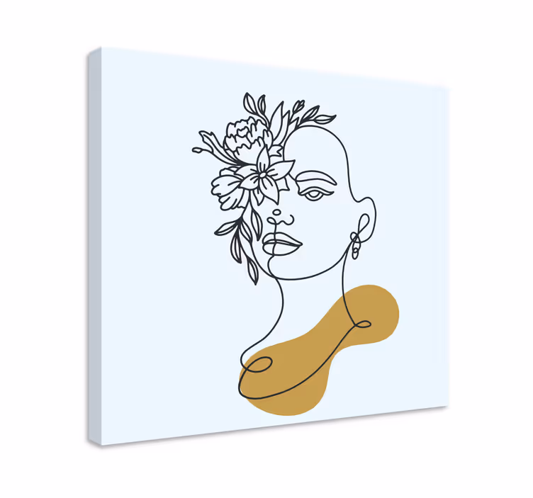 Arte dipinto ritratto floreale astratto - TenStickers