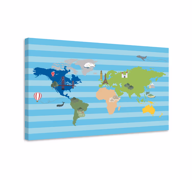 Dipinto mappamondo mappa globale creativa - TenStickers