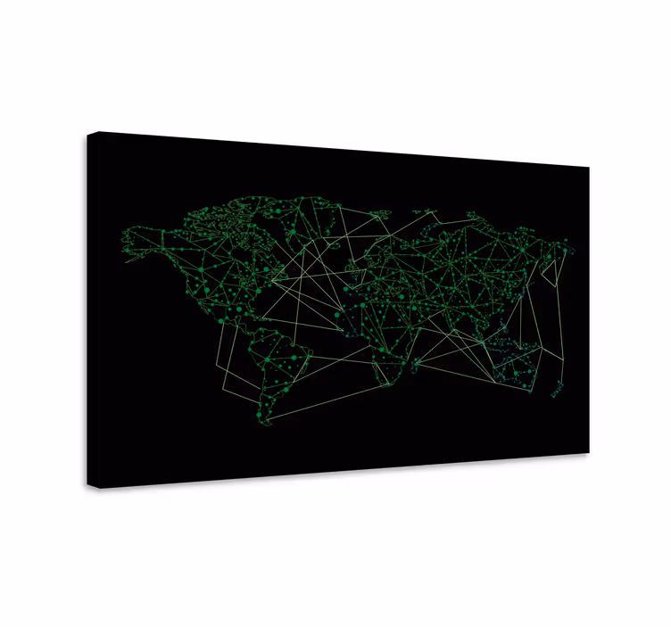 Dipinto mappamondo mappa di connettività rete - TenStickers