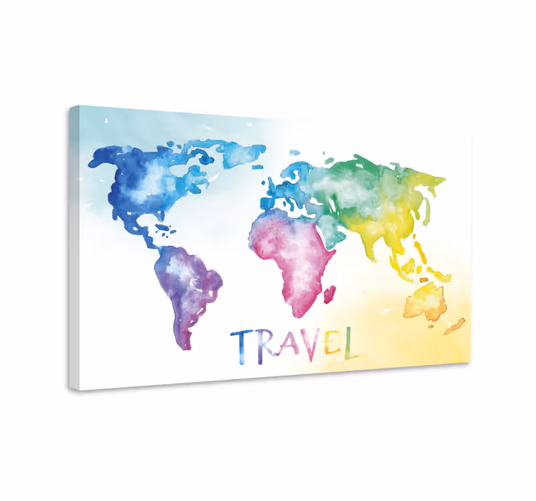 Dipinto mappamondo mappa dei viaggi - TenStickers