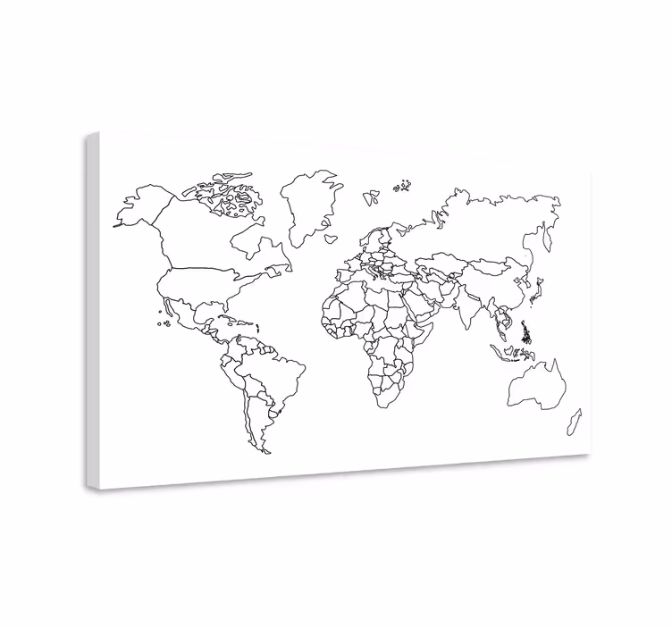 Dipinto mappamondo mappa del mondo contornata - TenStickers