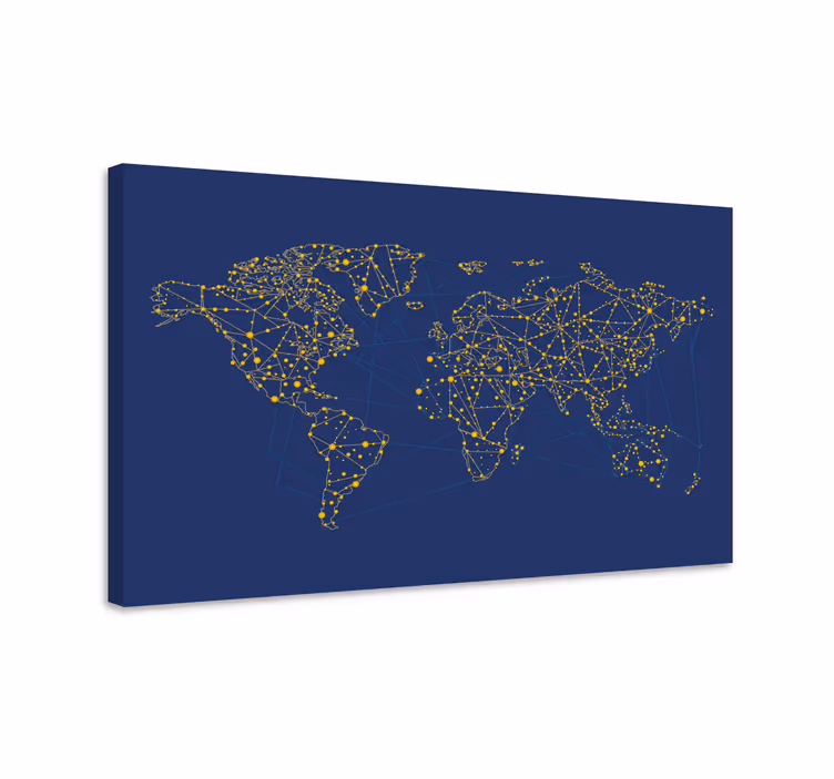 Dipinto mappamondo mappa di rete - TenStickers