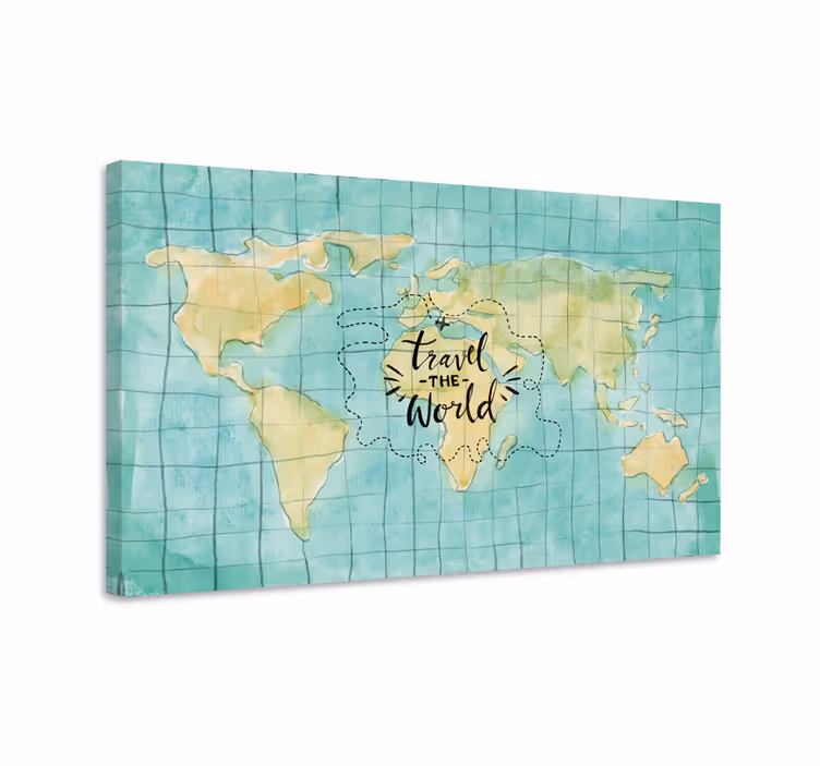 Dipinto mappamondo viaggia nel mondo - TenStickers