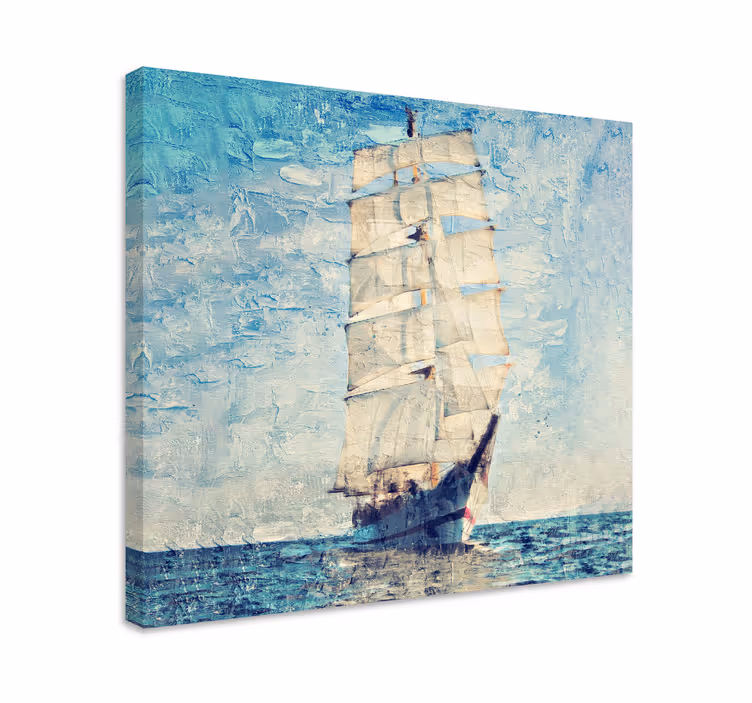 Quadro con barca a vela effetto acquerello - TenStickers