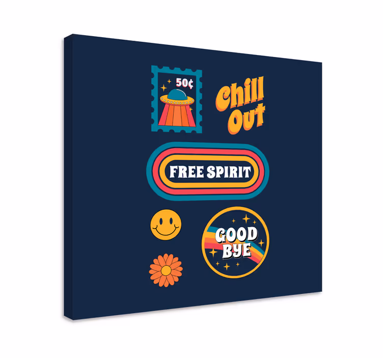 Dipinto con testo spirito libero e rilassato - TenStickers