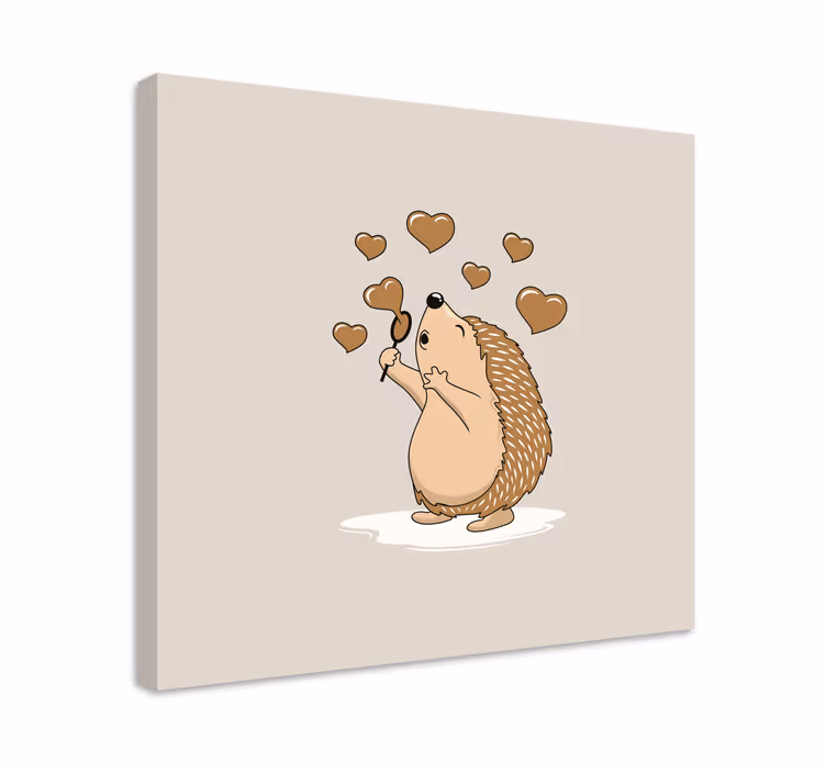 Cornice quadro con animali e insetti cuori di riccio felice - TenStickers