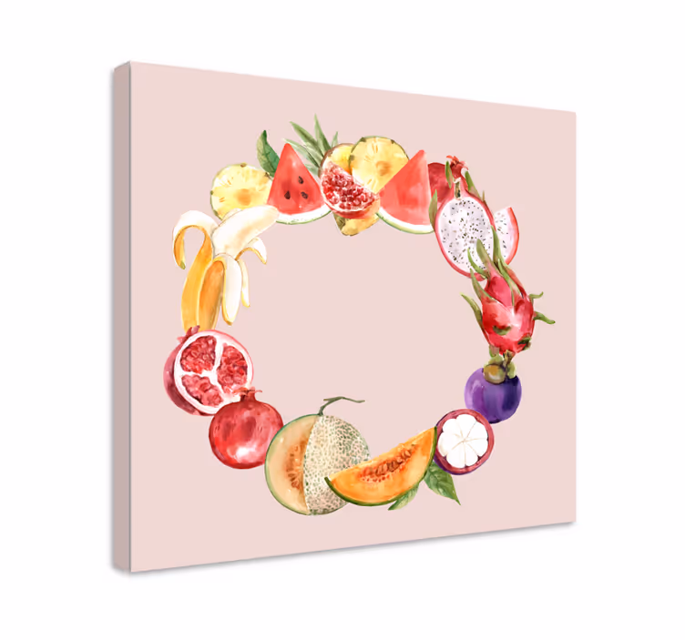 Dipinto con frutta e natura morta disposizione circolare - TenStickers