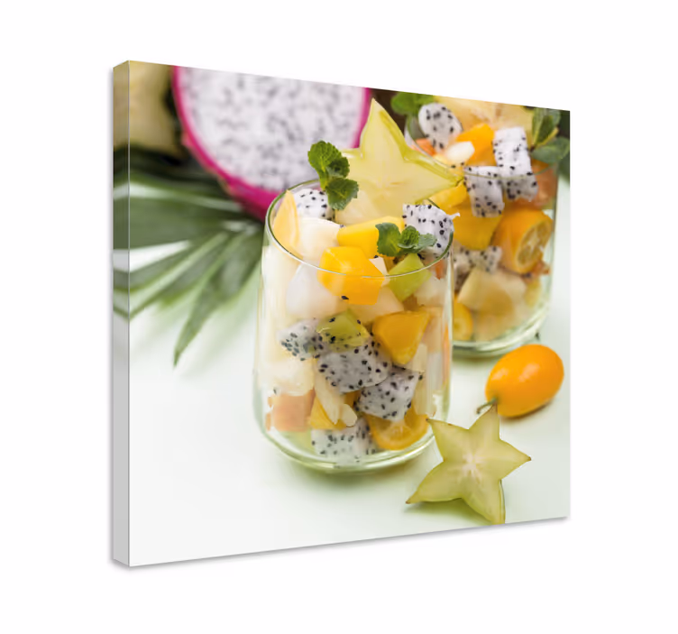 Quadro frutta e natura morta Bicchieri di mango e verde - TenStickers