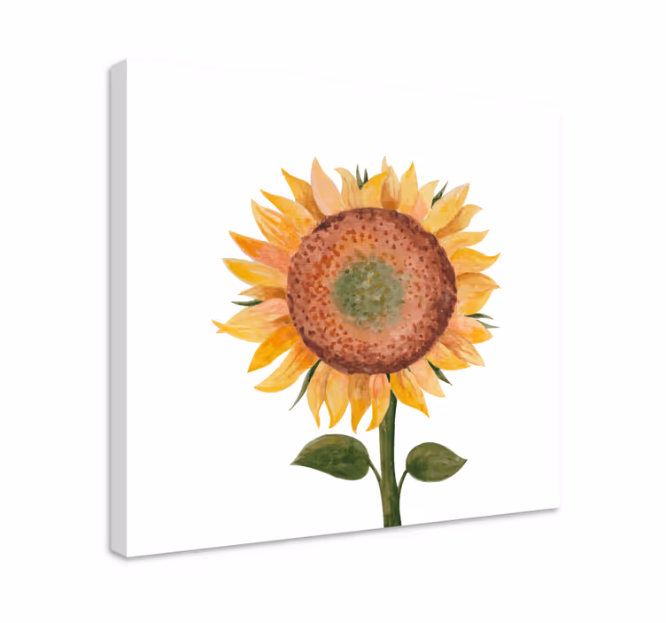 Dipinto con fiori e piante illustrazione di girasoli - TenStickers