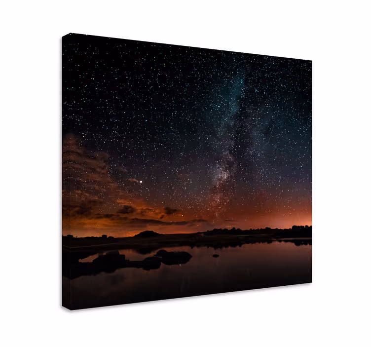 Dipinto di paesaggio cielo stellato - TenStickers