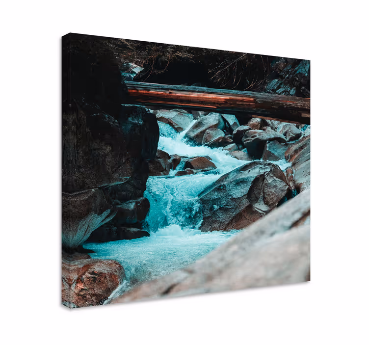 Dipinto di paesaggio flusso impetuoso del fiume - TenStickers