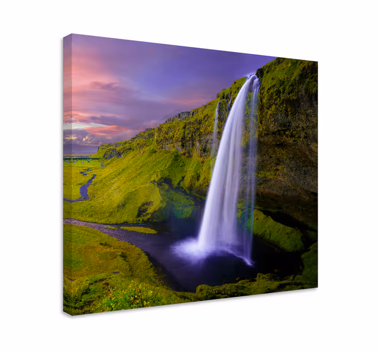 Dipinto di paesaggio vista di cascata maestosa - TenStickers