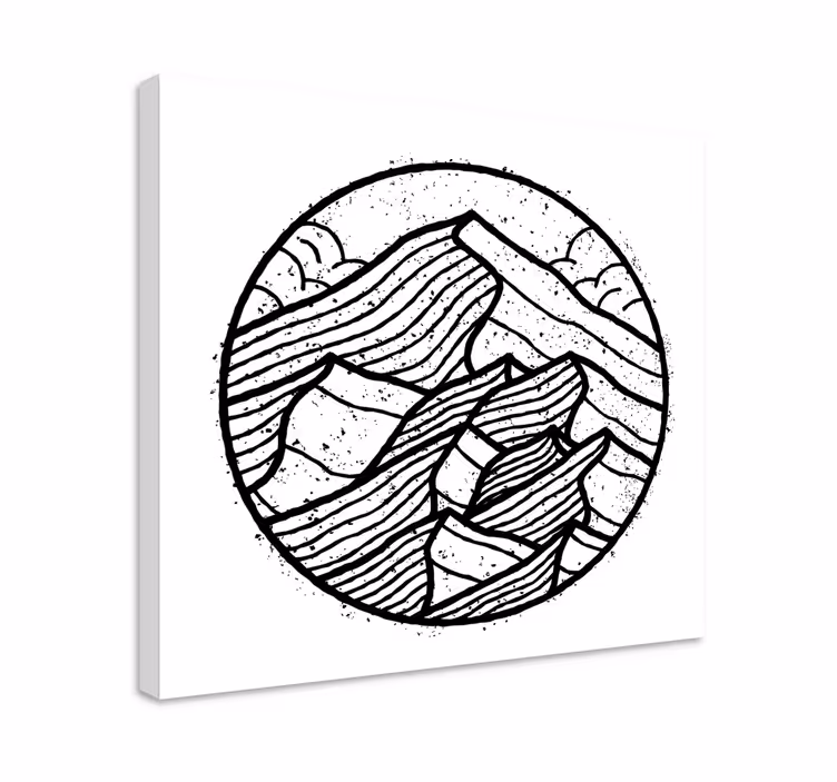 Dipinto di paesaggio gamma montuosa astratta - TenStickers