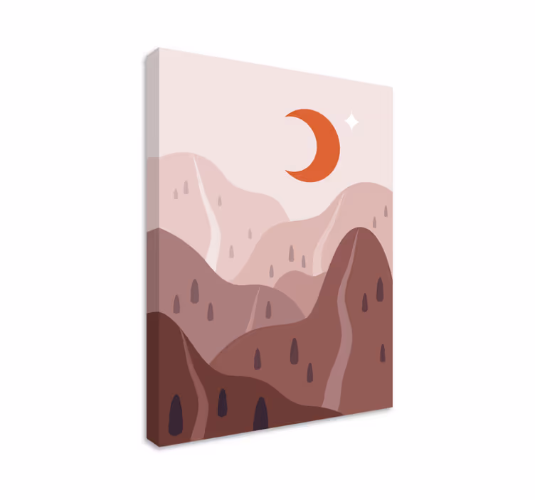 Dipinto di paesaggio forma di terreno montuoso - TenStickers