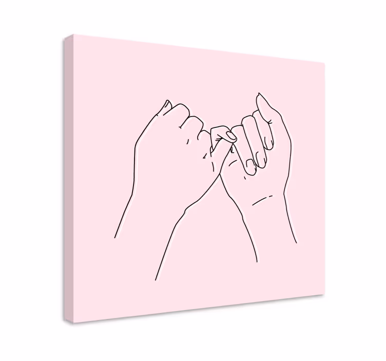 Quadri con persona e personaggi gesto della promessa rosa - TenStickers