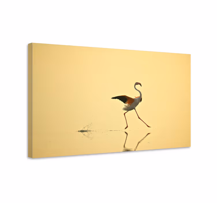 Dipinto con uccelli danza elegante dei fenicotteri - TenStickers