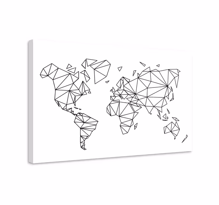 Dipinto mappamondo contorno universale geometrico - TenStickers