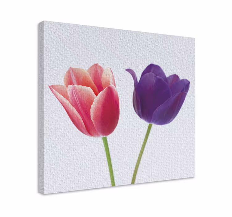 Dipinto con fiori e piante composizione di tulipani - TenStickers
