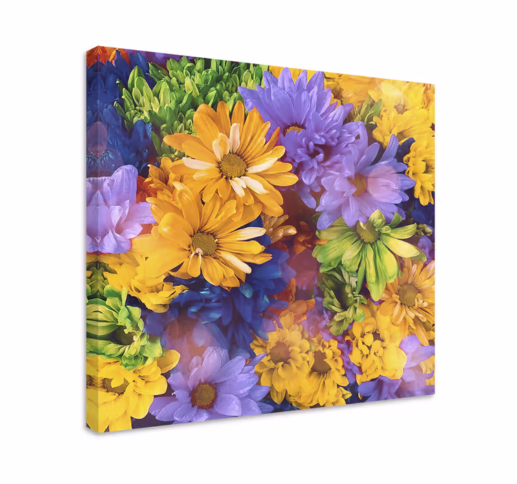Dipinto con fiori e piante composizione floreale colorata - TenStickers