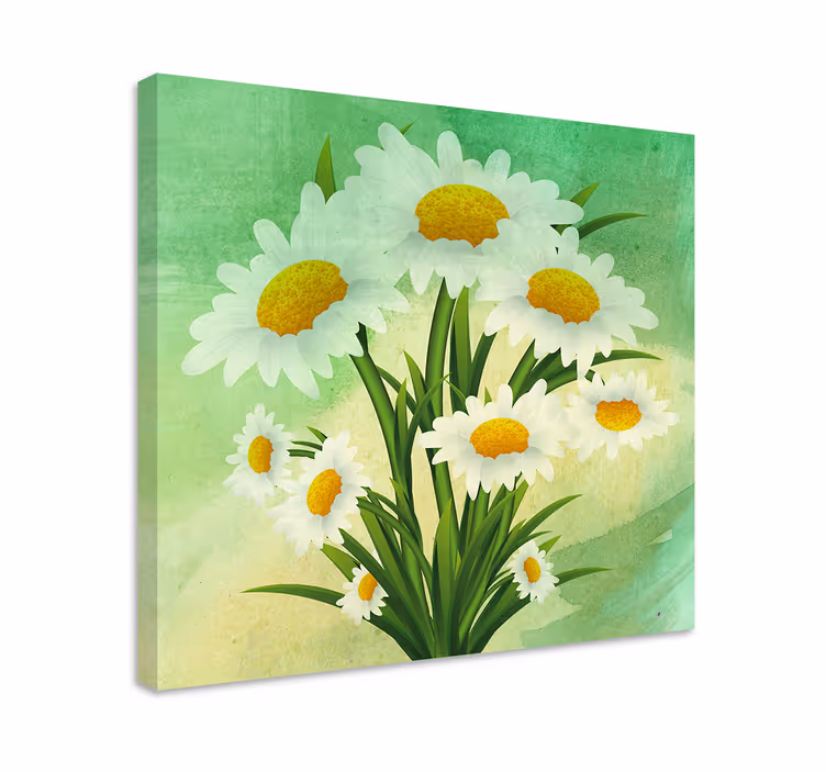 Dipinto con fiori e piante bouquet di margherite - TenStickers