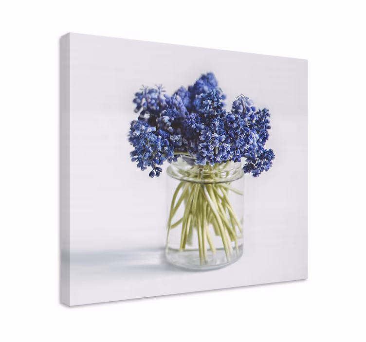 Dipinto con fiori e piante bouquet di fiori blu - TenStickers