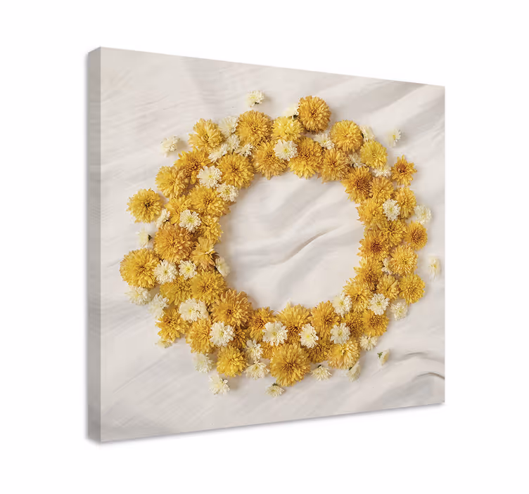 Dipinto con fiori e piante composizione di corone floreali - TenStickers