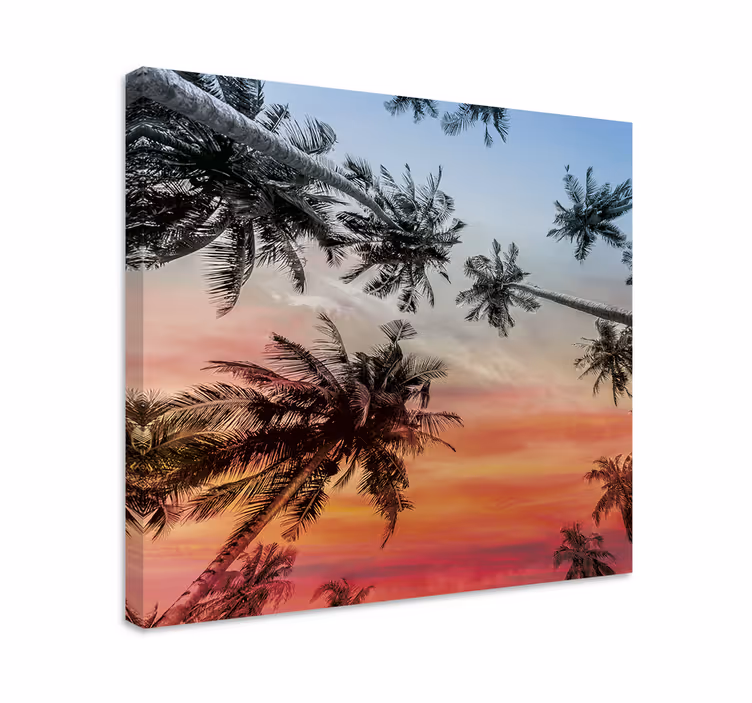 Dipinto di paesaggio silhouette di palme - TenStickers