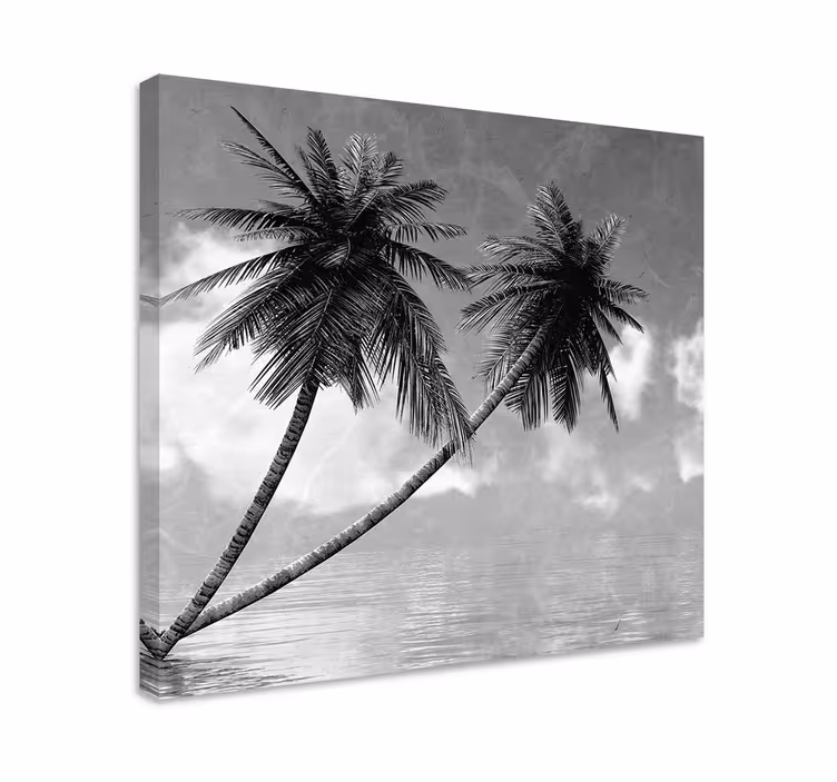 Dipinto alberi silhouette di palma elegante - TenStickers