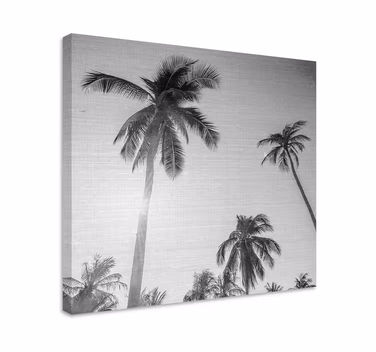 Dipinto di paesaggio sagome di palme tropicali - TenStickers