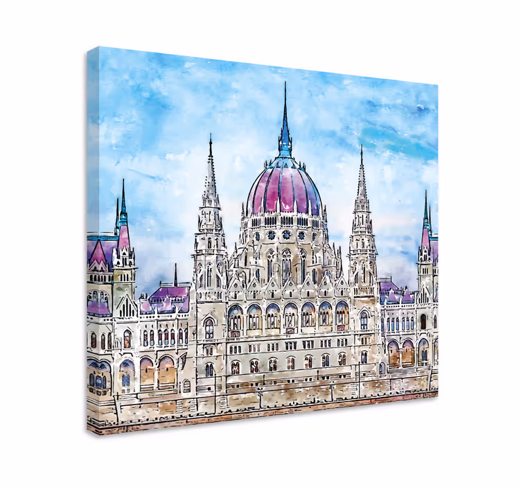 Dipinto città e paesi parlamento di budapest - TenStickers