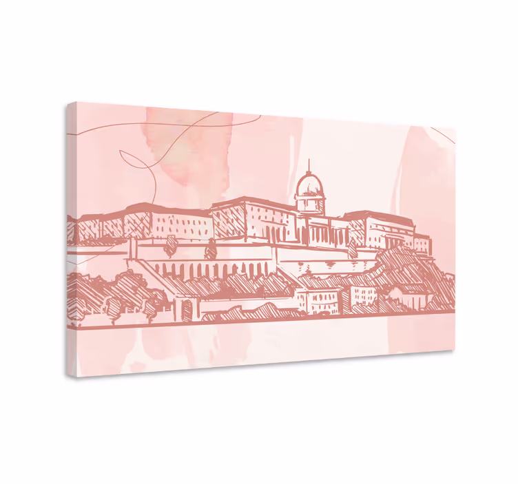 Dipinto città e paesi contorno di città storiche - TenStickers