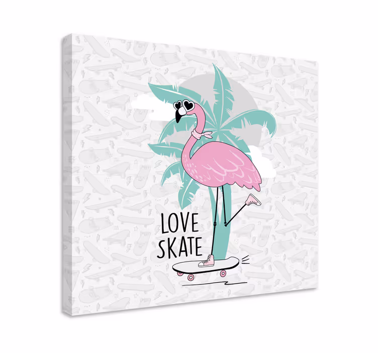 Cornice quadro con animali e insetti fenicottero skateboard - TenStickers