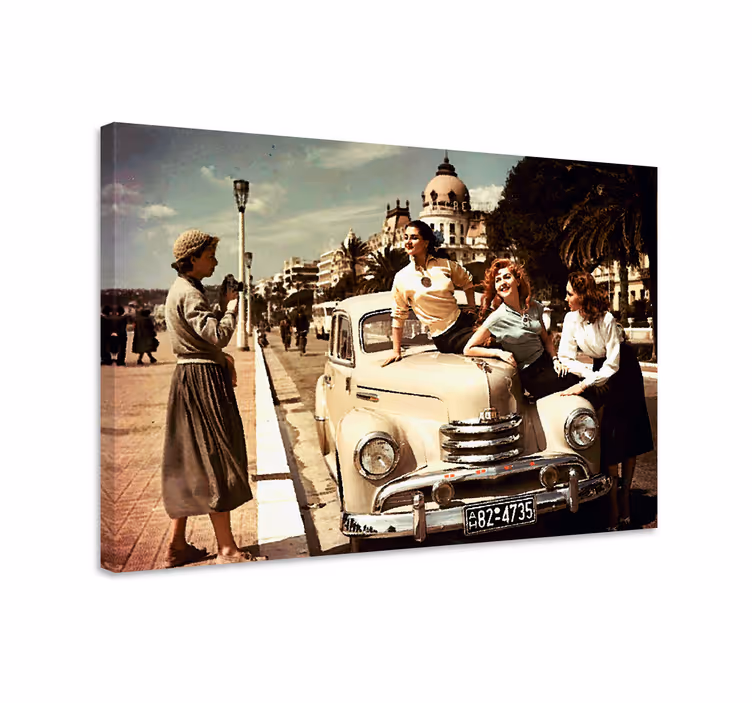 Dipinto vintage fascino auto d'epoca - TenStickers