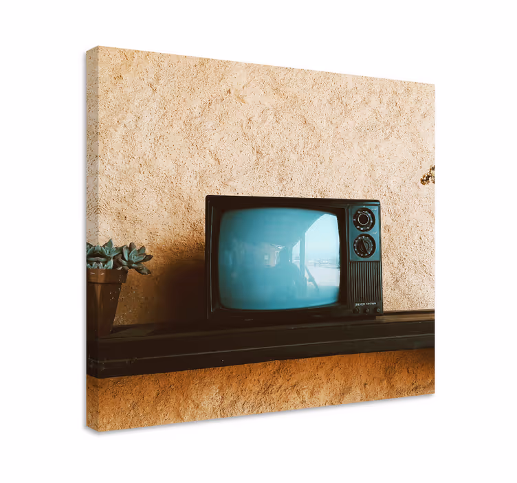 Dipinto vintage schermo televisivo retrò - TenStickers