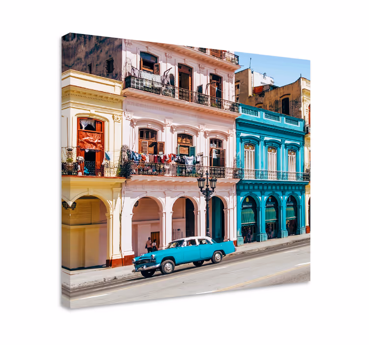 Dipinto città e paesi strade colorate di havana - TenStickers