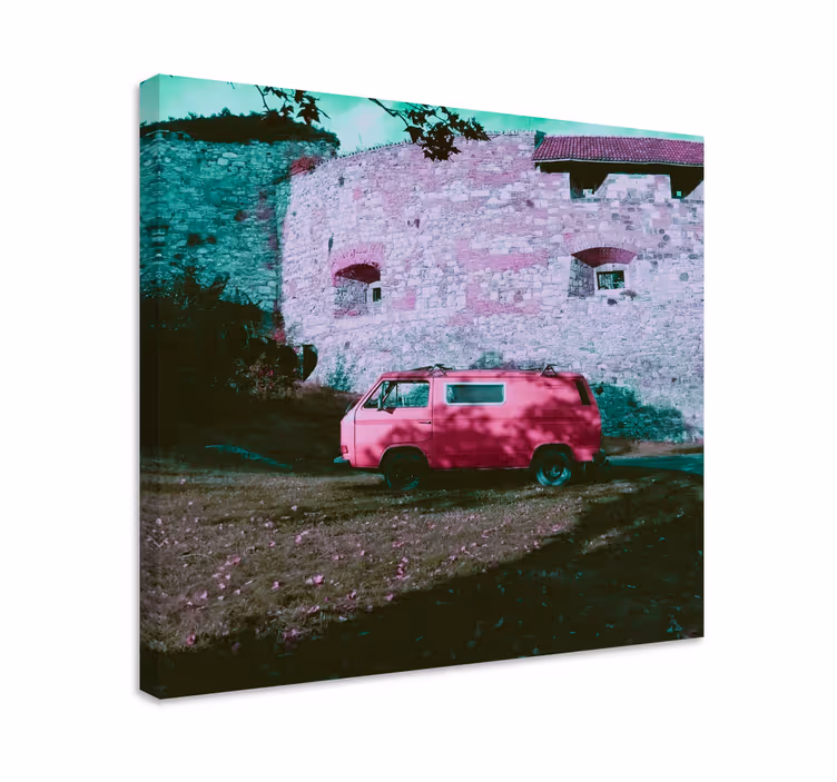 Dipinto con alfabeto e lettere van rosa vintage - TenStickers
