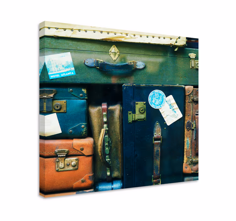 Dipinto vintage collezione valigie da viaggio - TenStickers