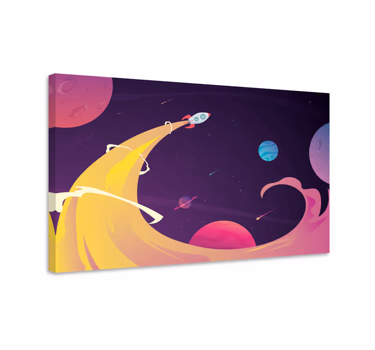 Quadro videogioco avventura di lancio razzo - TenStickers