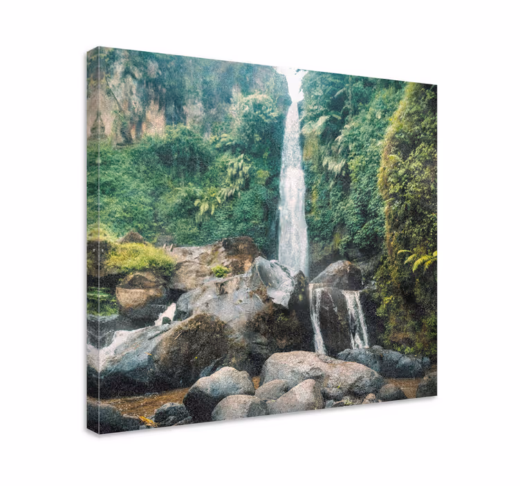 Dipinto di paesaggio scena di cascata serena - TenStickers