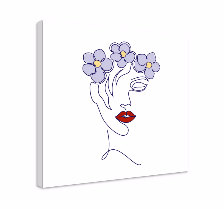 Arte dipinto donna elegante floreale - TenStickers