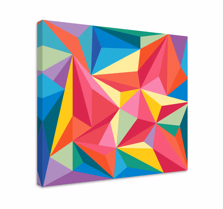 Dipinto geometrico motivo a triangolo colorato - TenStickers